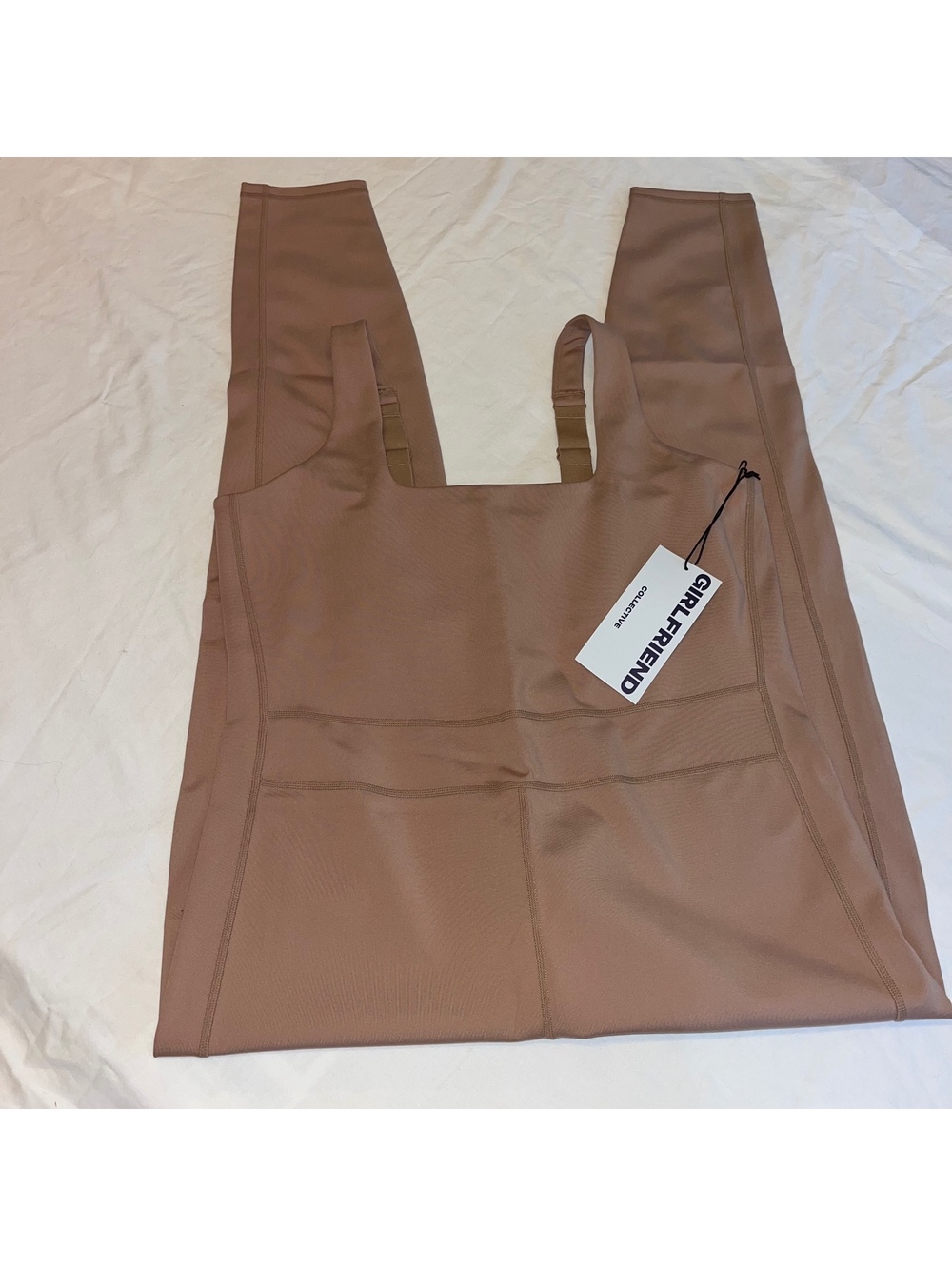 Girlfriend Collective NWT Luxe Paneled Unitard Jumpsuit - Kona Brown - Size XXL